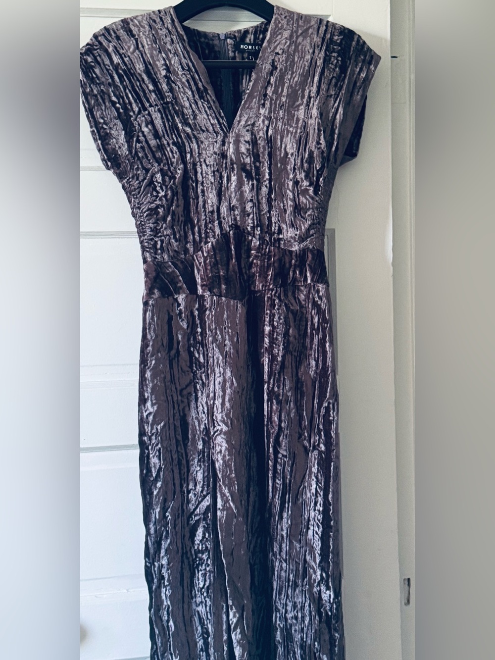 Horses Atelier Crushed Velvet Smoking Dress - purple